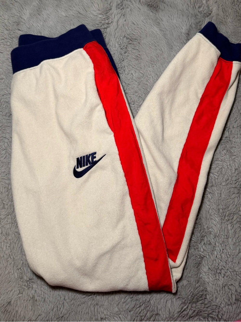 Nike White Fleece Joggers